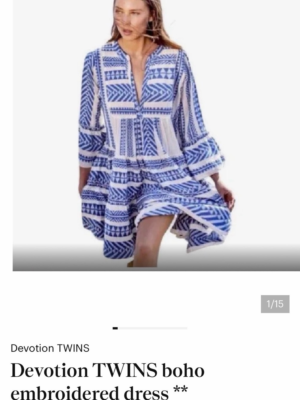 Devotion TWINS Blue and White Mini Dress